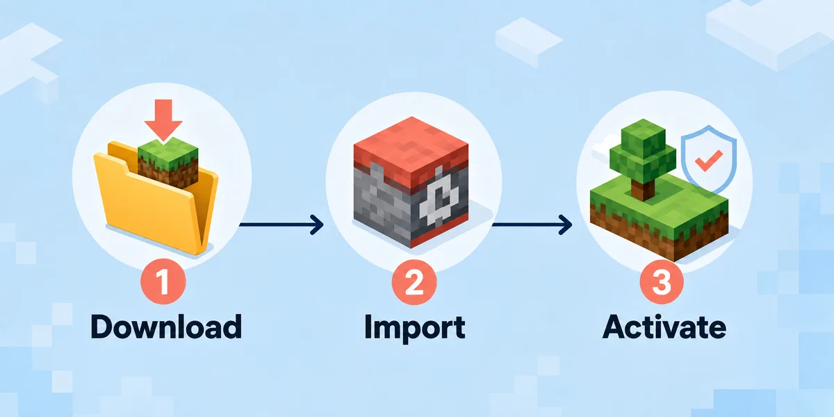 Fluxo de importação de resource pack Bedrock