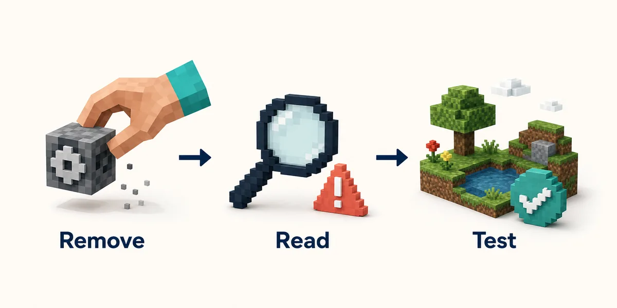 Flujo editorial para resolver un mod de Minecraft Java que no carga