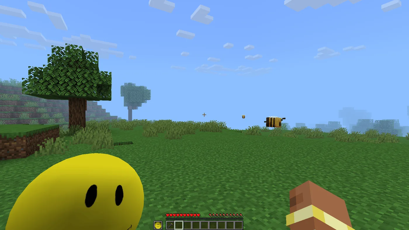 Verity Minecraft companion character shown in a real Java mod scene